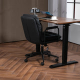 Faux Leather Office Chair -Black - Rear View