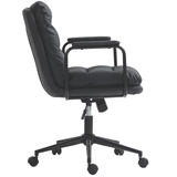 Faux Leather Office Chair -Black - Low Angle