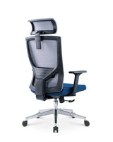 EKKIO Ava - Office Chair (Grey & Blue) - Top-Down View