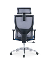 EKKIO Ava - Office Chair (Grey & Blue) - 45-Degree Angle