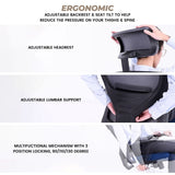 EKKIO Ava - Office Chair (Grey & Blue) - Rear View