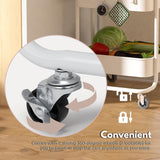 EKKIO Kitchen Trolley Cart 3 Tier (White) - Top-Down View