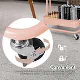 EKKIO Kitchen Trolley Cart 3 Tier (Pink) - Top-Down View