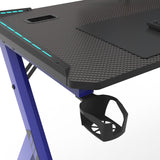 EKKIO RGB Gaming Desk Y Shape Blue 140cm - 45-Degree Angle