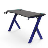 EKKIO RGB Gaming Desk Y Shape Blue 140cm - Low Angle