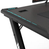 EKKIO RGB Gaming Desk Y Shape Black 100cm - Rear View