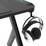EKKIO RGB Gaming Desk Y Shape Black 120cm - Side View