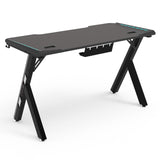 EKKIO RGB Gaming Desk Y Shape Black 140cm - Front View