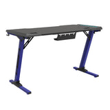 EKKIO RGB Gaming Desk Z Shape Blue 140cm - Front View