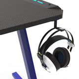 EKKIO RGB Gaming Desk Z Shape Blue 140cm - Top-Down View