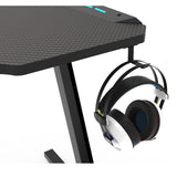 EKKIO RGB Gaming Desk Z Shape Black 140cm - Side View