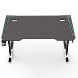 EKKIO RGB Gaming Desk Z Shape Black 140cm - Close-Up Angle