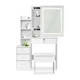 EKKIO Dressing Table White LED Mirror + Stool - Extra Image