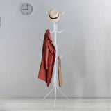 EKKIO 12 Hook Metal Coat Rack Stand with 3-Tier Hat Hanger (White) - Side View