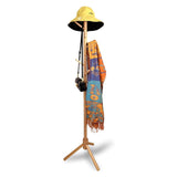 EKKIO 8 Hook Wood Coat Rack Stand (Wooden) - Side View