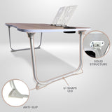 EKKIO Extra Large Multifunctional Portable Bed Tray Laptop Desk (White Oak) - 45-Degree Angle