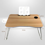 EKKIO Extra Large Multifunctional Portable Bed Tray Laptop Desk (White Oak) - Low Angle
