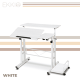 Ekkio Mobile Desk Detachable Sideboard White - Front View