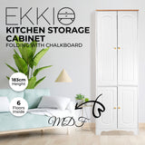 EKKIO Kitchen Storage Cabinet (White) - Front View