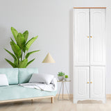 EKKIO Kitchen Storage Cabinet (White) - Side View