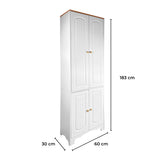 EKKIO Kitchen Storage Cabinet (White) - Rear View