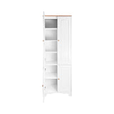 EKKIO Kitchen Storage Cabinet (White) - Close-Up Angle