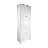 EKKIO Kitchen Storage Cabinet (White) - Low Angle