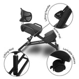 EKKIO Adjustable Ergonomic Office Kneeling Chair with Backrest (Black) - 45-Degree Angle