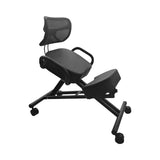 EKKIO Adjustable Ergonomic Office Kneeling Chair with Backrest (Black) - Extra Image
