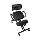 EKKIO Adjustable Ergonomic Office Kneeling Chair with Backrest (Black) - Extra Image