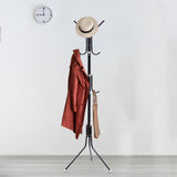 EKKIO 12 Hook Metal Coat Rack Stand with 3-Tier Hat Hanger (Black) - Side View