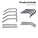 EKKIO 12 Hook Metal Coat Rack Stand with 3-Tier Hat Hanger (Black) - Close-Up Angle