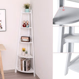 EKKIO 5 Tier Corner Ladder Shelf (White) - Top-Down View