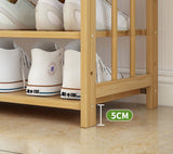 Ekkio 10-Tiers Bamboo Shoe Rack - Side View
