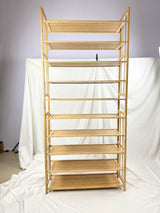 Ekkio 10-Tiers Bamboo Shoe Rack - Low Angle