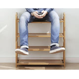 EKKIO 4 Tier Bamboo Shoe Rack Storage Organizer Stand Shelves - Top-Down View