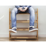 EKKIO 5 Tier Bamboo Shoe Rack Storage Organizer Stand Shelves - Top-Down View