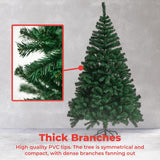 Pre-Lit 1.8m Artificial Christmas Tree with 250 Warm White LED Lights (Green) - Top-Down View