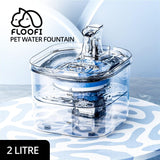 FLOOFI 2L Pet Water Fountain for Cats and Small Dogs - Front View