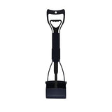 Ergonomic Long-Handled Pet Waste Scooper in Black - Rear View