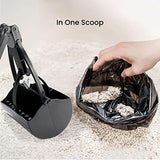 Ergonomic Long-Handled Pet Waste Scooper in Black - Low Angle