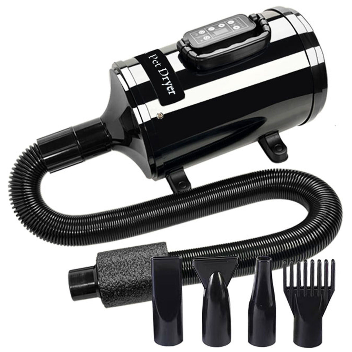 FLOOFI Professional Pet Grooming Hair Dryer with LCD Display (Black)