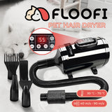 FLOOFI Professional Pet Grooming Hair Dryer with LCD Display (Black) - Front View