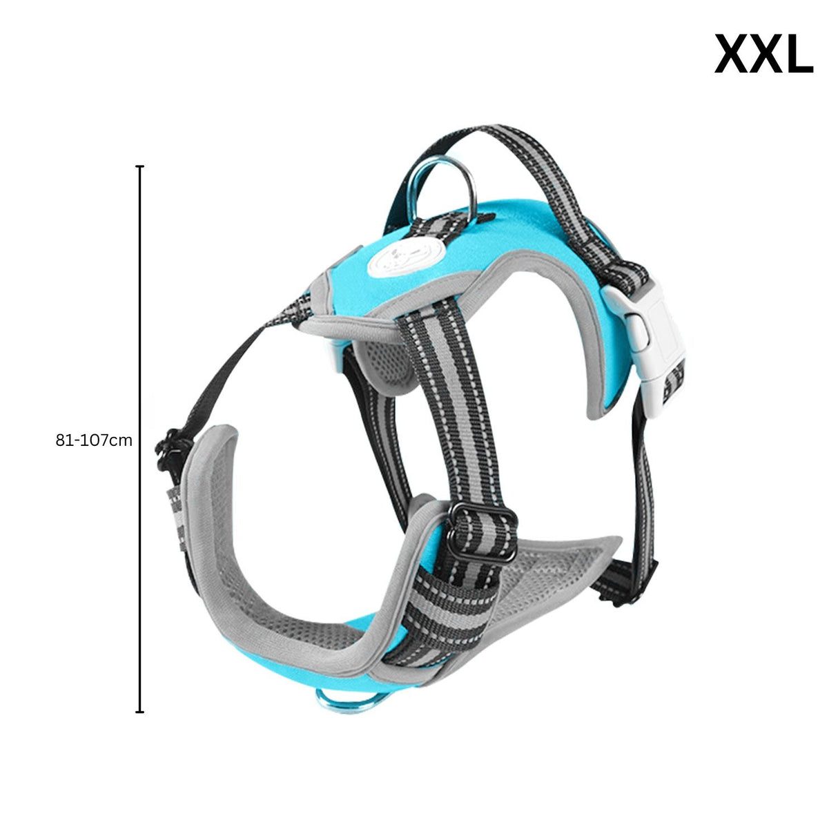 FLOOFI XXL Blue Dog Harness Vest with Adjustable Straps