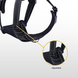 FLOOFI Adjustable Dog Harness Vest for XXL Dogs (Black) - Front View