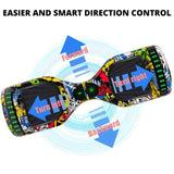 Funado Smart-S W1 Hoverboard (Hip-Hop Graffiti) - Top-Down View