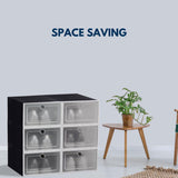 GOMINIMO Plastic Shoe Box 12 PCS Black - Top-Down View