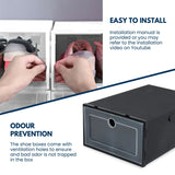 GOMINIMO Plastic Shoe Box 12 PCS Black - Rear View