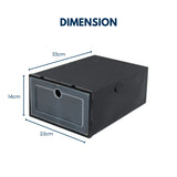 GOMINIMO Plastic Shoe Box 12 PCS Black - Low Angle