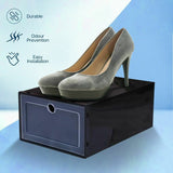 GOMINIMO Plastic Shoe Box 24 PCS Black - Side View